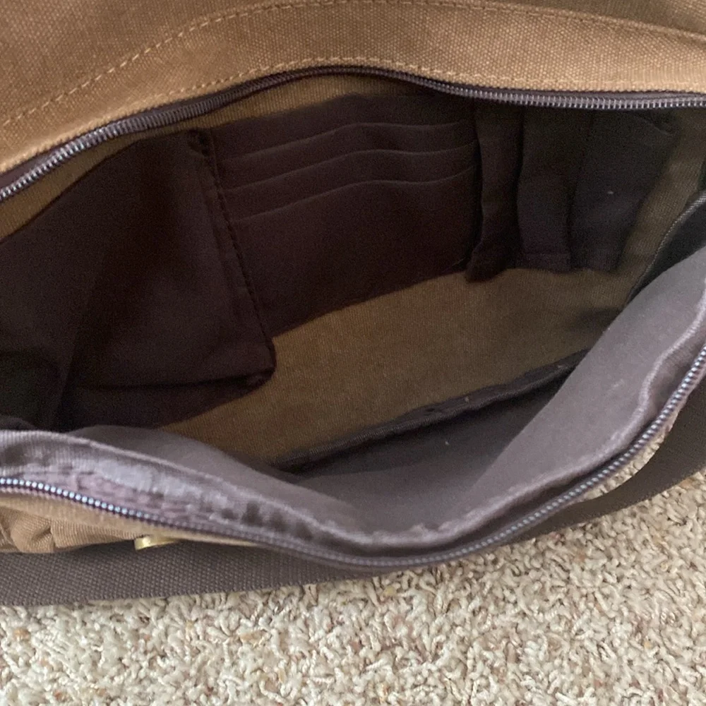 S-ZONE Canvas Leather Messenger Travel Bag NWOT